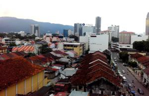 Über den Dächern von George Town, Penang, Malaysia